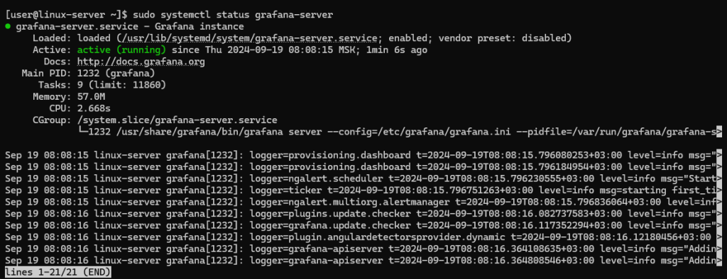 Grafana service status - How to Install Grafana on CentOS