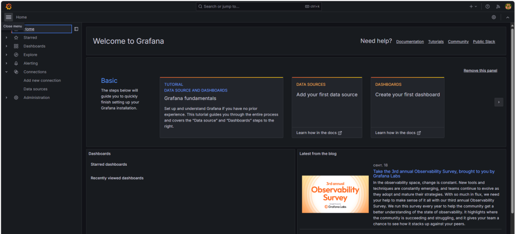 Welcome to Grafana