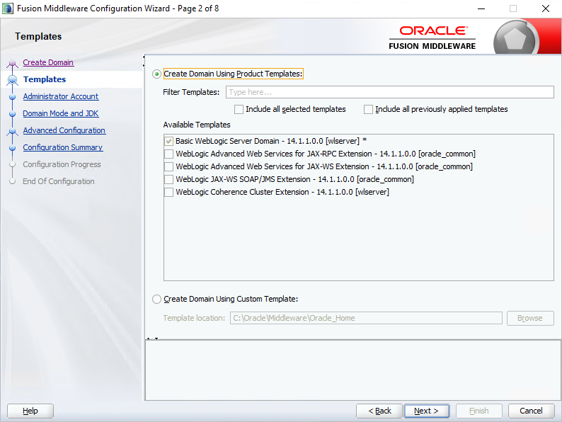 Basic WebLogic Server Domain