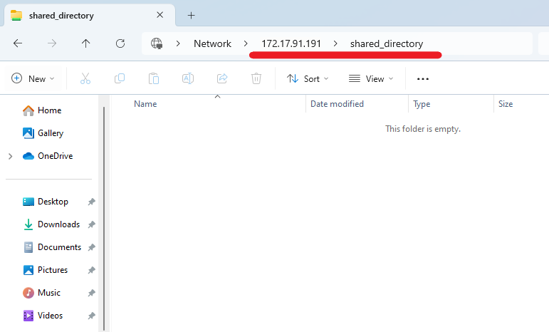 Connecting to a shared directory from Windows